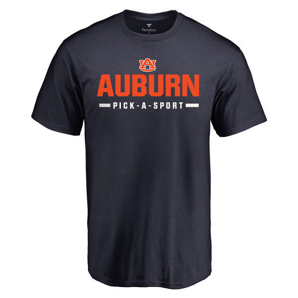 Men's Auburn Tigers Pick-A-Sport Navy Orange College Hot Printing Football T-Shirts